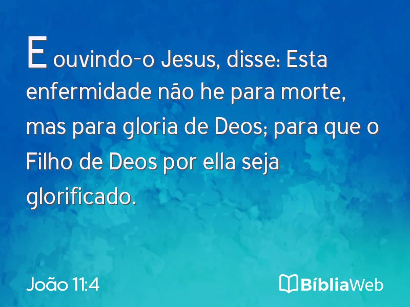 João 11:4 em imagem para compartilhar