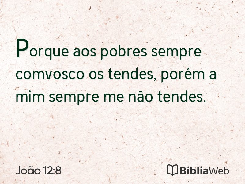 João 12:8 em imagem para compartilhar