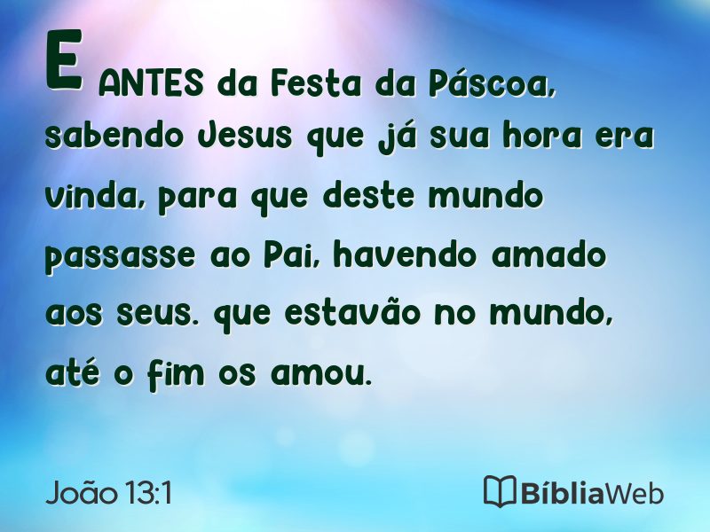 João 13:1 em imagem para compartilhar