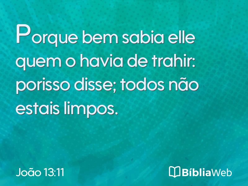 João 13:11 em imagem para compartilhar