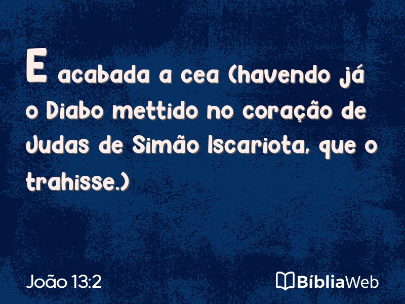 João 13:2 em imagem para compartilhar