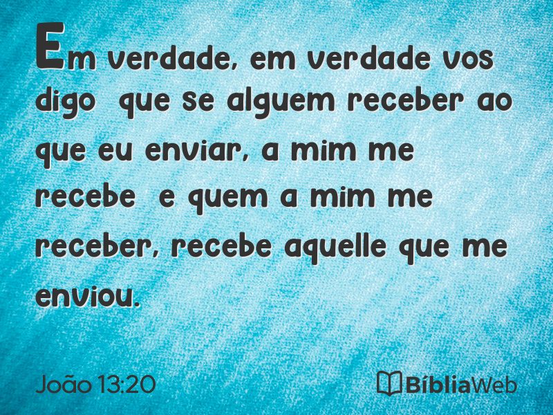 João 13:20 em imagem para compartilhar