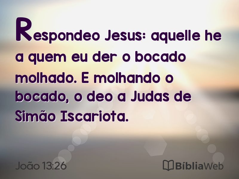 João 13:26 em imagem para compartilhar