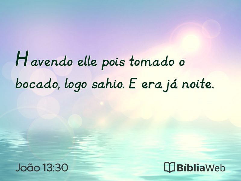 João 13:30 em imagem para compartilhar