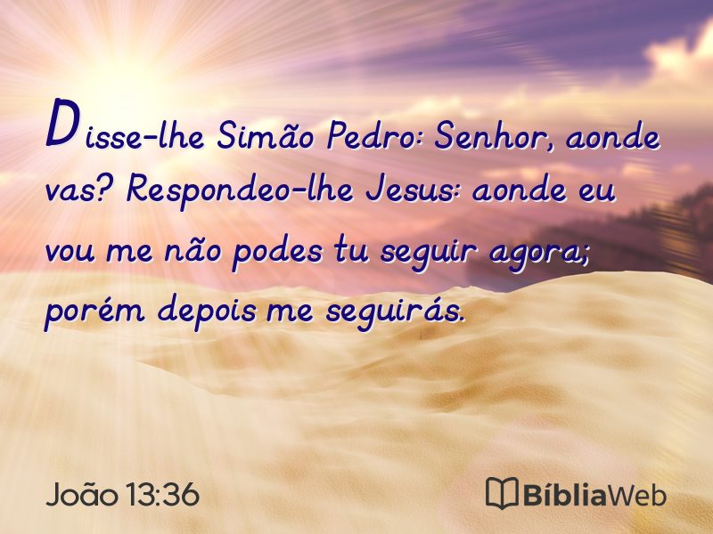 João 13:36 em imagem para compartilhar