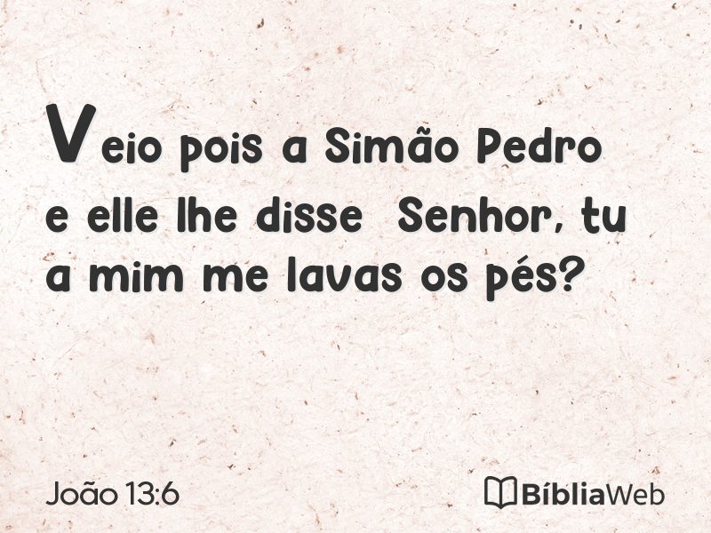 João 13:6 em imagem para compartilhar