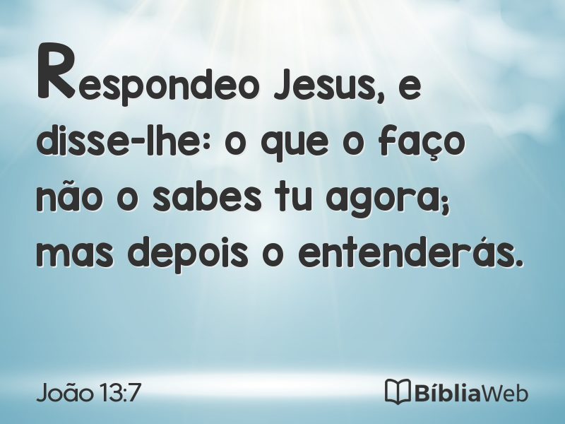 João 13:7 em imagem para compartilhar