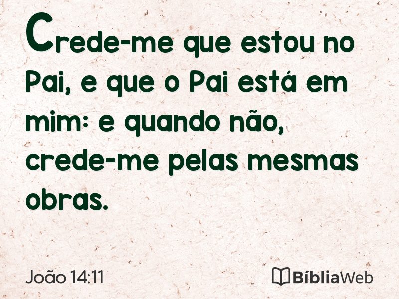 João 14:11 em imagem para compartilhar