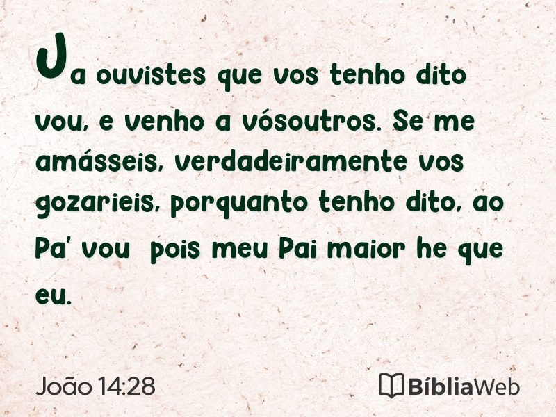 João 14:28 em imagem para compartilhar