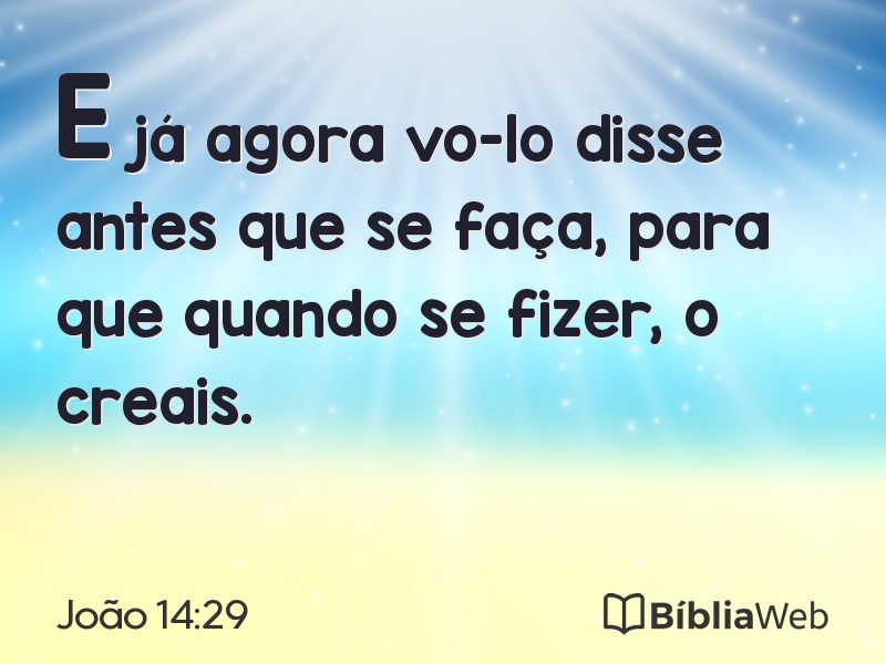 João 14:29 em imagem para compartilhar