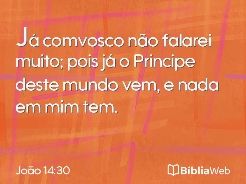 João 14:30 em imagem para compartilhar