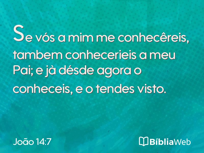 João 14:7 em imagem para compartilhar