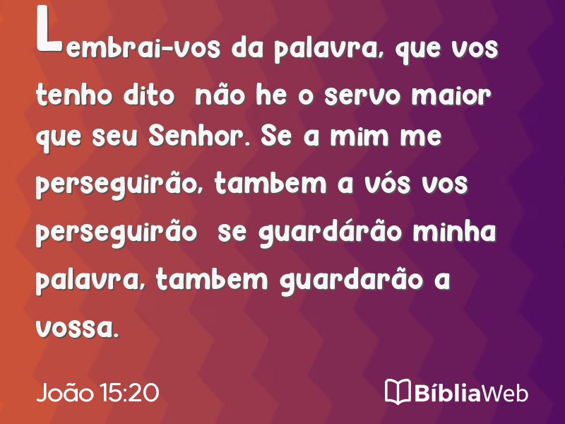 João 15:20 em imagem para compartilhar