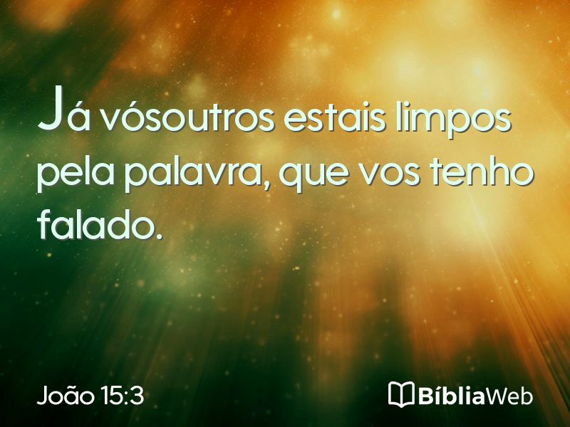 João 15:3 em imagem para compartilhar