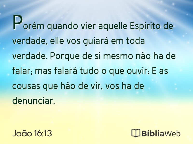 João 16:13 em imagem para compartilhar