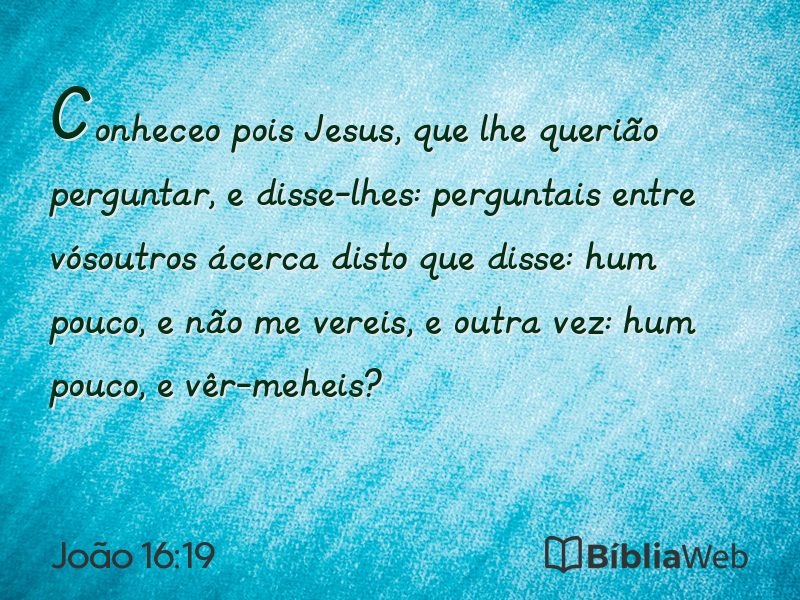 João 16:19 em imagem para compartilhar