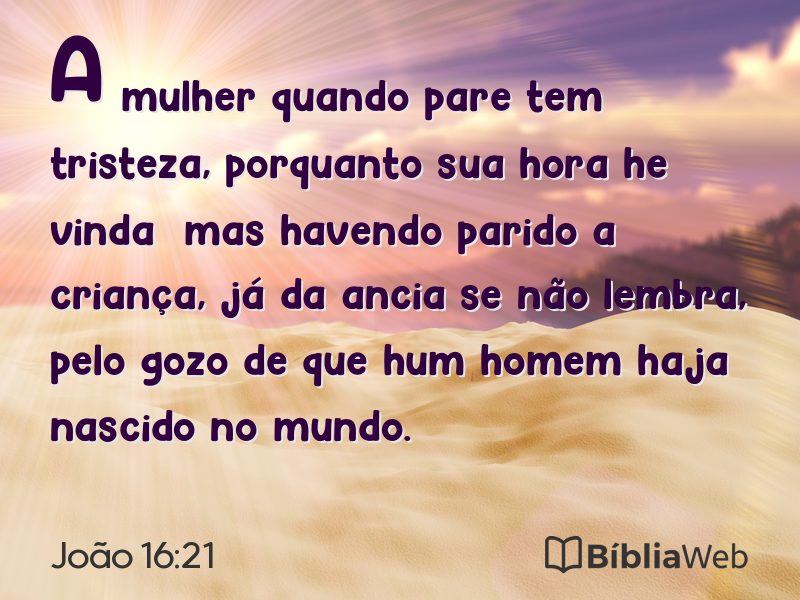 João 16:21 em imagem para compartilhar