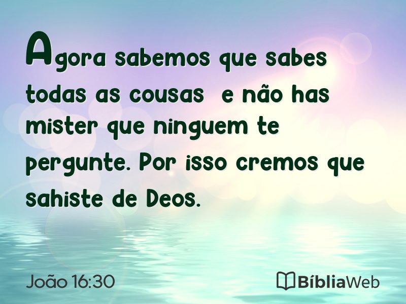 João 16:30 em imagem para compartilhar