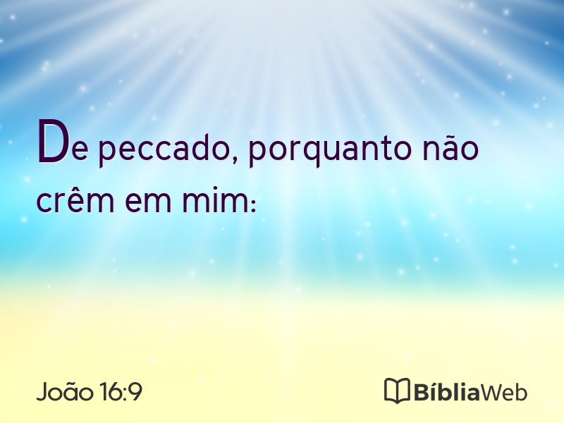 João 16:9 em imagem para compartilhar
