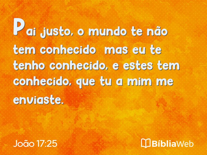 João 17:25 em imagem para compartilhar