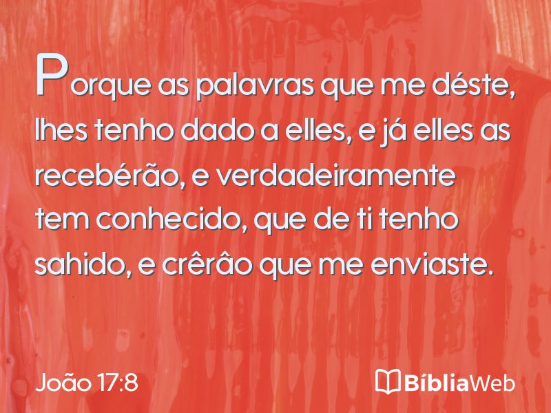 João 17:8 em imagem para compartilhar