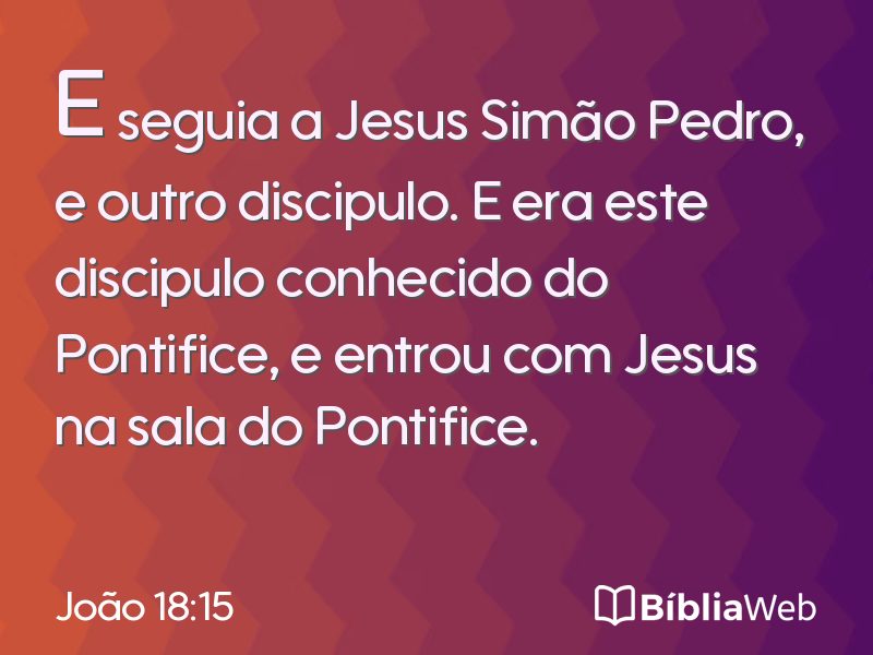 João 18:15 em imagem para compartilhar