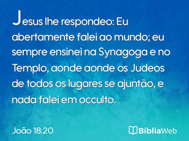 João 18:20 em imagem para compartilhar