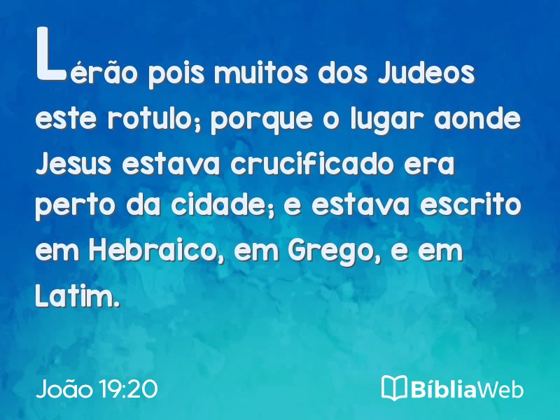 João 19:20 em imagem para compartilhar