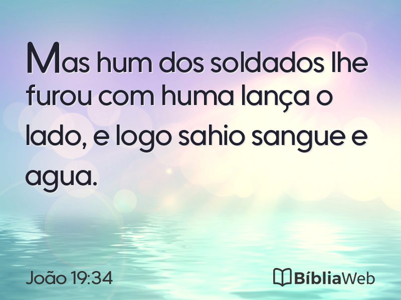 João 19:34 em imagem para compartilhar