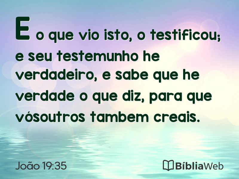 João 19:35 em imagem para compartilhar
