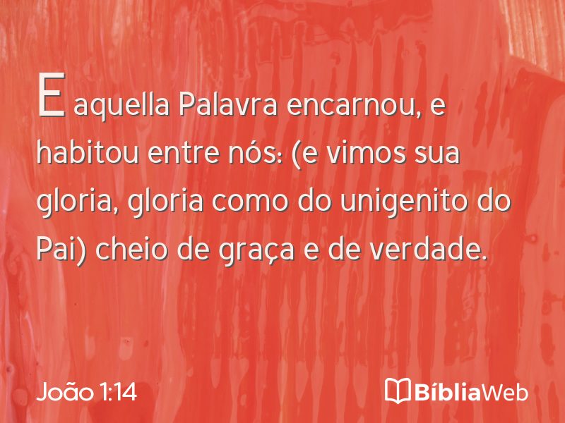 João 1:14 em imagem para compartilhar
