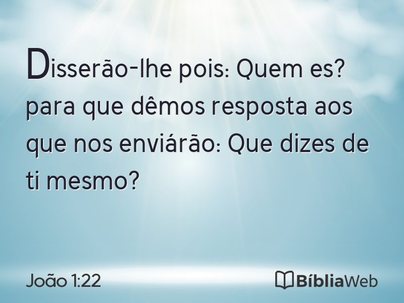 João 1:22 em imagem para compartilhar