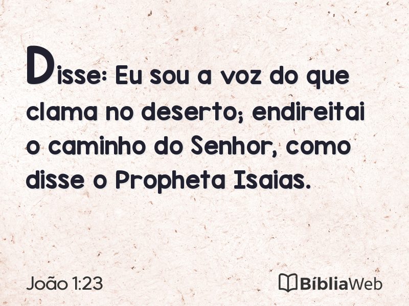 João 1:23 em imagem para compartilhar