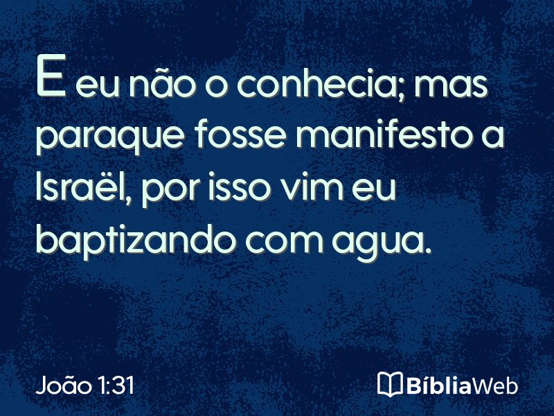 João 1:31 em imagem para compartilhar