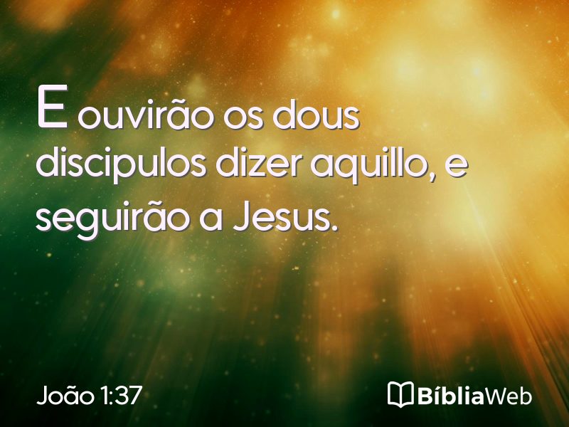 João 1:37 em imagem para compartilhar