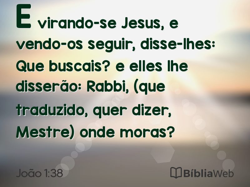 João 1:38 em imagem para compartilhar