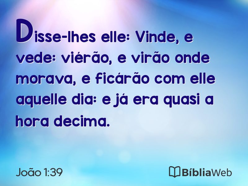 João 1:39 em imagem para compartilhar