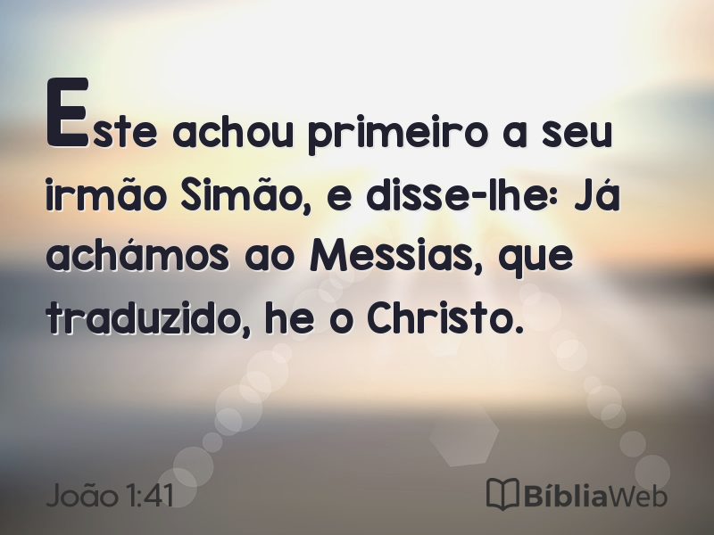 João 1:41 em imagem para compartilhar