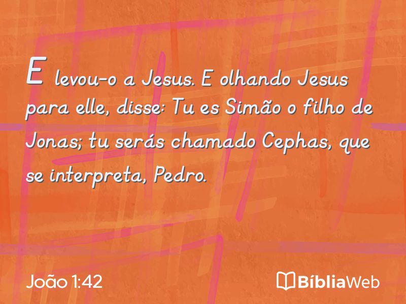 João 1:42 em imagem para compartilhar