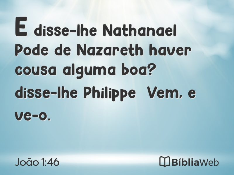 João 1:46 em imagem para compartilhar