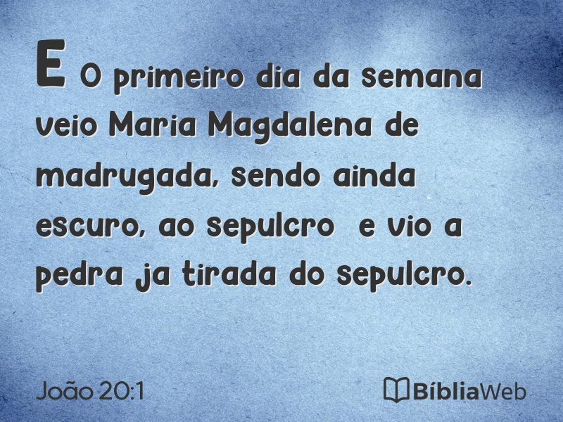 João 20:1 em imagem para compartilhar