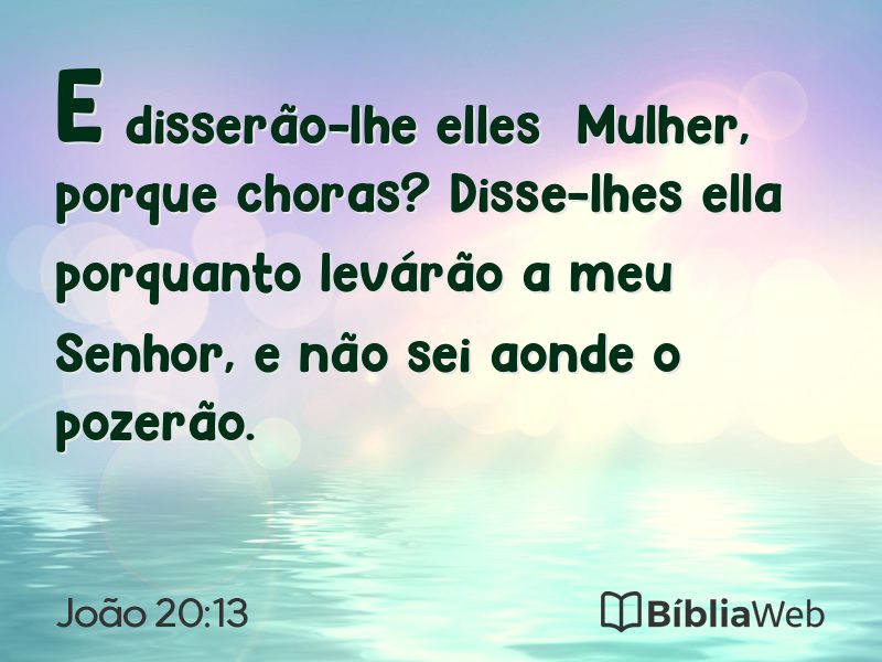 João 20:13 em imagem para compartilhar