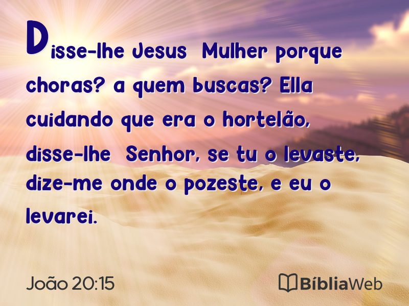 João 20:15 em imagem para compartilhar