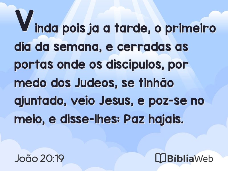 João 20:19 em imagem para compartilhar