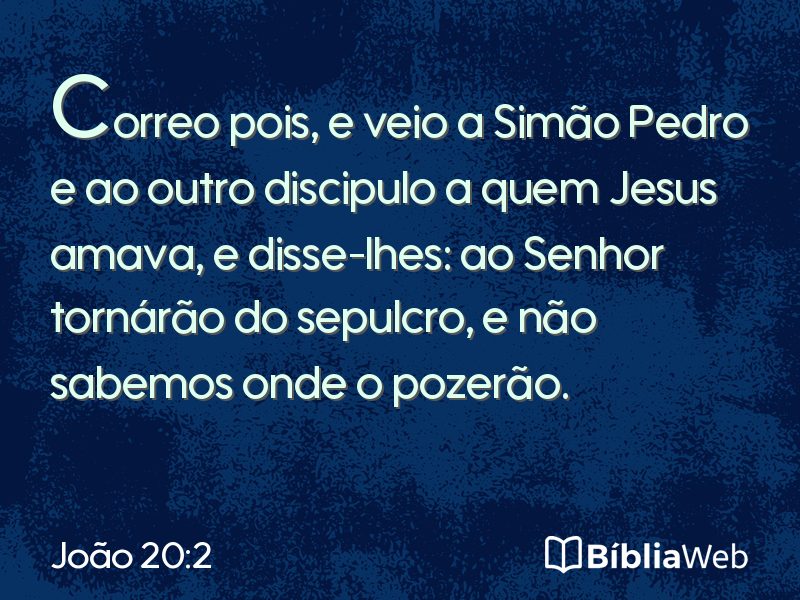 João 20:2 em imagem para compartilhar