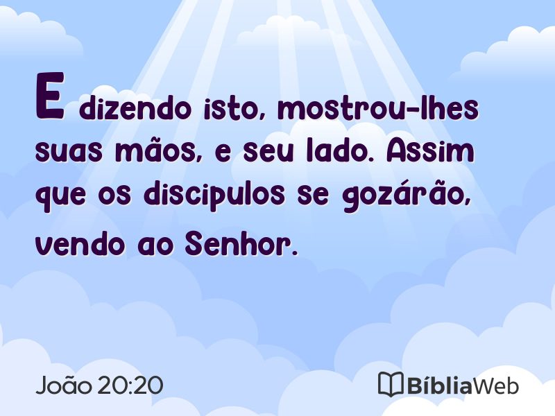 João 20:20 em imagem para compartilhar