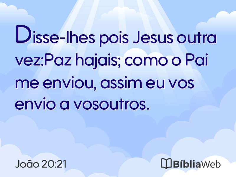 João 20:21 em imagem para compartilhar