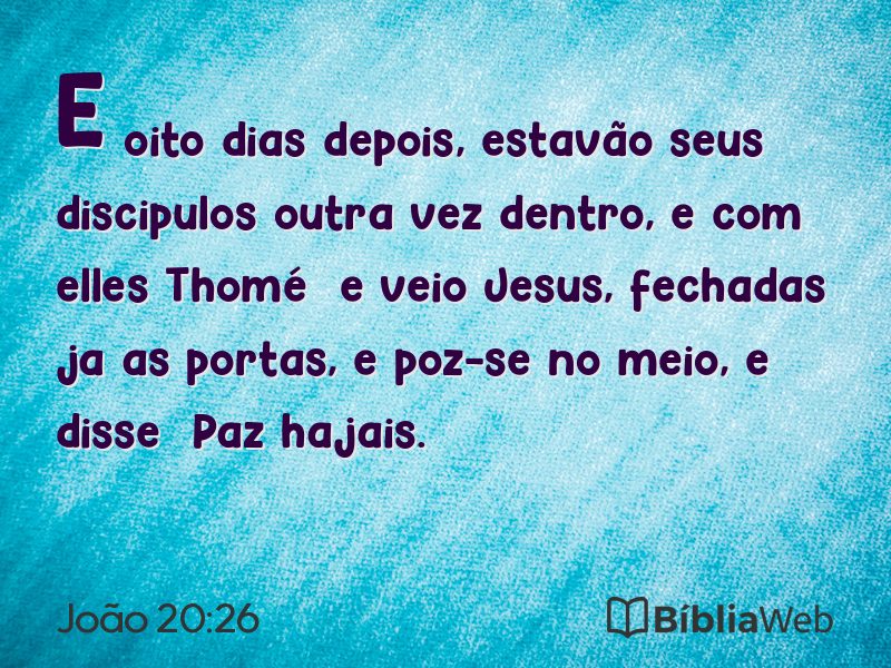 João 20:26 em imagem para compartilhar