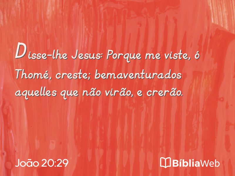 João 20:29 em imagem para compartilhar