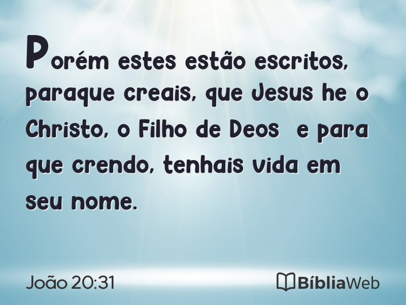 João 20:31 em imagem para compartilhar